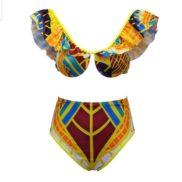 New African Totem Print High Waisted Bikini - Picture 6 of 12